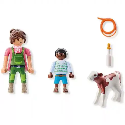 Playmobil 71803 Gazdasszony borjúval és gyerekkel