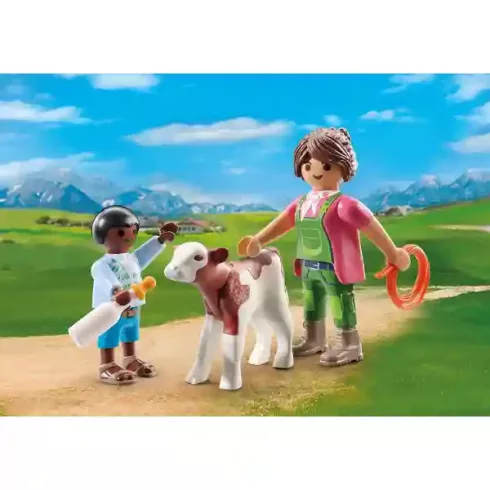 Playmobil 71803 Gazdasszony borjúval és gyerekkel
