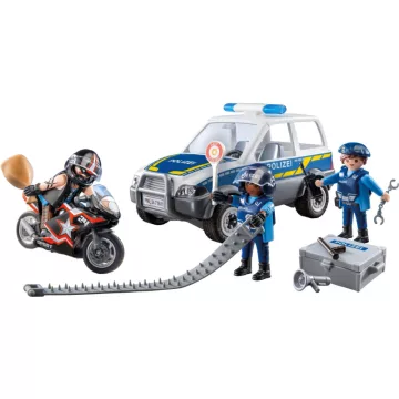   Playmobil 71811 Rendőrségi ellenőrző pont rendőrautóval és motorral