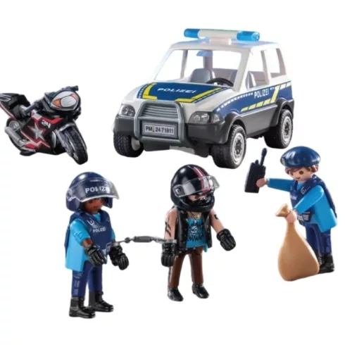 Playmobil 71811 Rendőrségi ellenőrző pont rendőrautóval és motorral