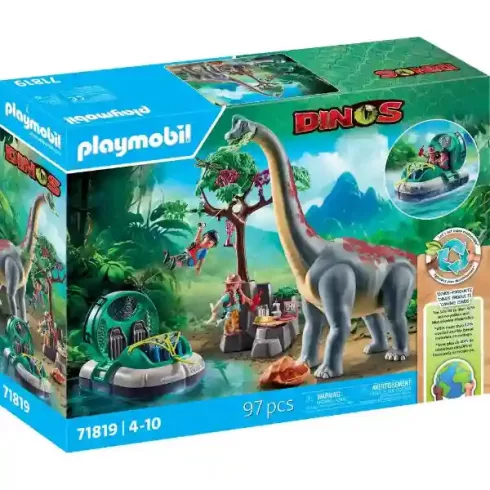 Playmobil 71819 Brachiosaurus dino légpárnás hajóval