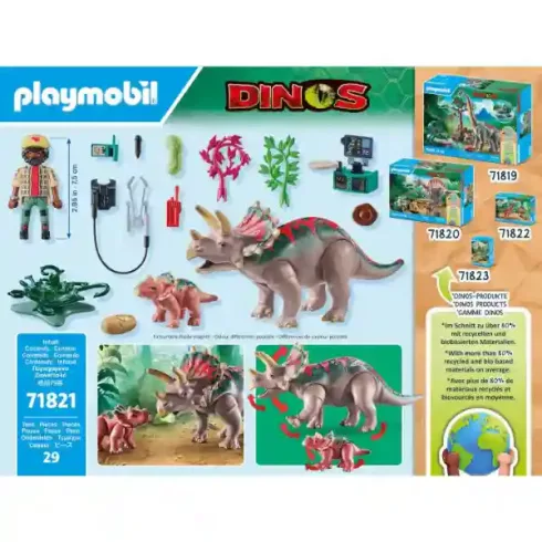 Playmobil 71821 Triceratops dino kicsinyével