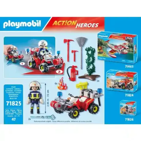 Playmobil 71825 Bozóttűz oltása tűzoltósági quaddal