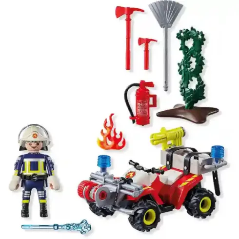 Playmobil 71825 Bozóttűz oltása tűzoltósági quaddal