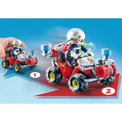 Playmobil 71825 Bozóttűz oltása tűzoltósági quaddal
