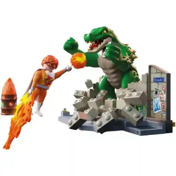   Playmobil 71831 Heroes - Firestormer szuperhős csatája a MegaRaptor dinóval