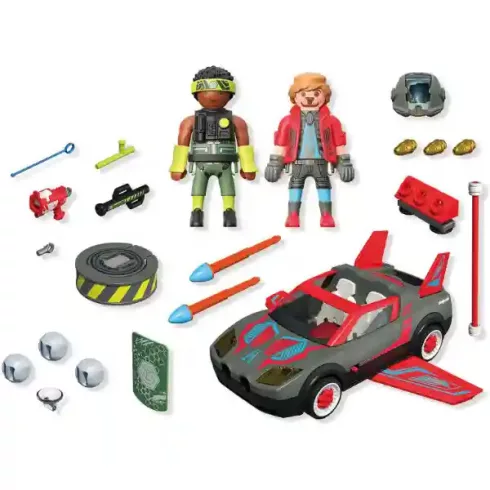 Playmobil 71832 Heroes - Szuperhősök összecsapása rakétakilövő autóval
