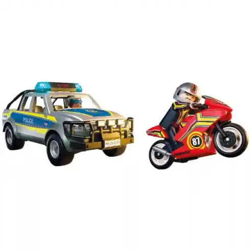 Playmobil 71875 Rendőrségi motoros és autós üldözés