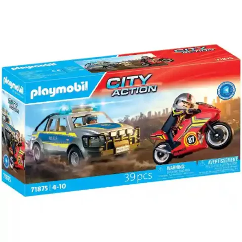 Playmobil 71875 Rendőrségi motoros és autós üldözés