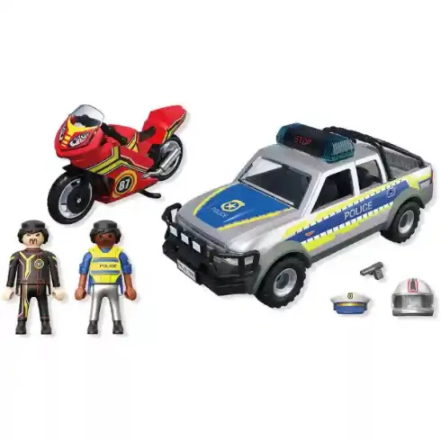 Playmobil 71875 Rendőrségi motoros és autós üldözés