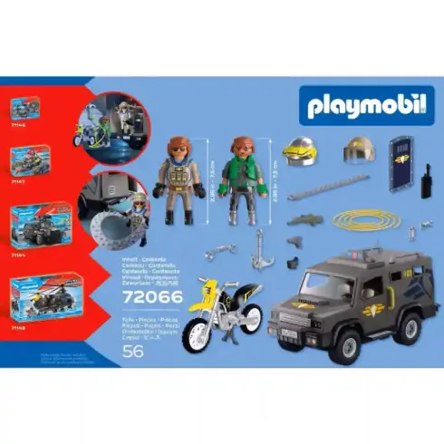 Playmobil 72066 SWAT rendőrautó a motoros bűnöző ellen