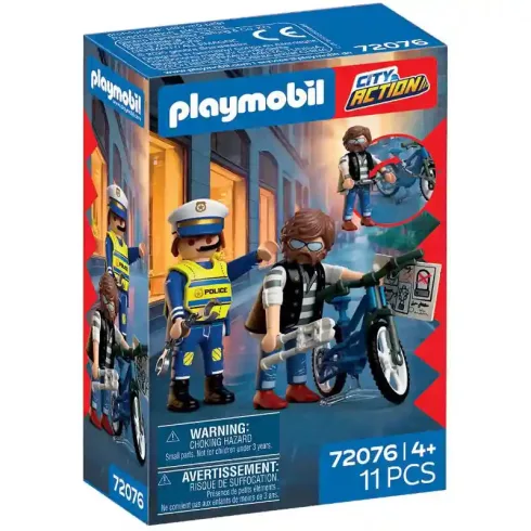 Playmobil 72076 Kerékpártolvaj rendőrségi elfogása