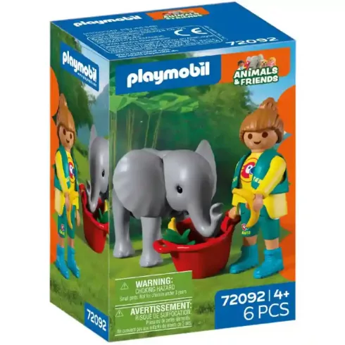 Playmobil 72092 Animals & Friends - Állatkerti kiselefánt és gondozója
