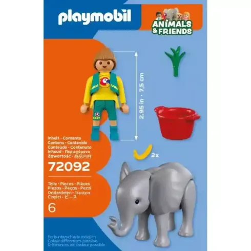 Playmobil 72092 Animals & Friends - Állatkerti kiselefánt és gondozója