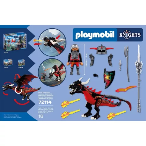PLAYMOBIL 72114 Fekete sárkány lovaggal