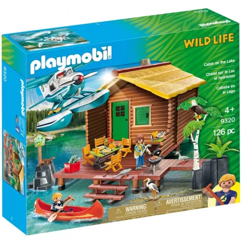 Playmobil 9320 Faház a tónál repülővel és kenuval
