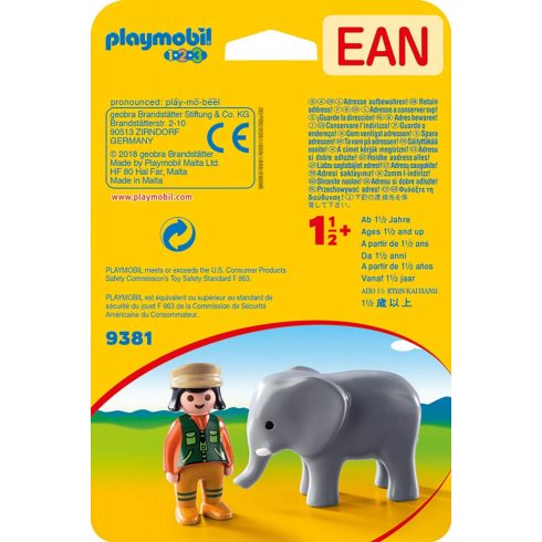Playmobil 9381 1.2.3 Állatgondozó elefánttal