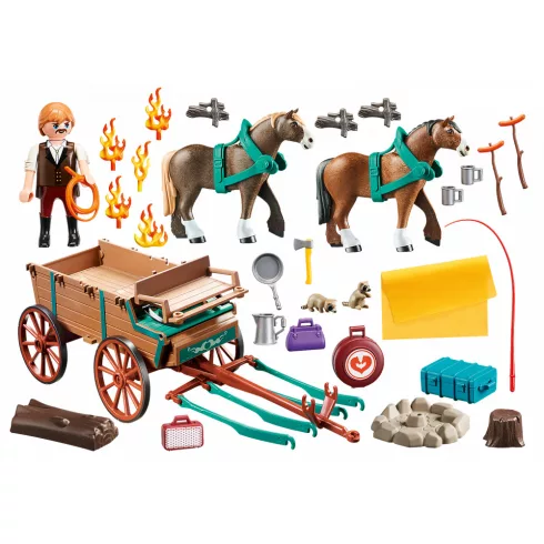 Playmobil 9477 Spirit - Lucky apukája szekéren