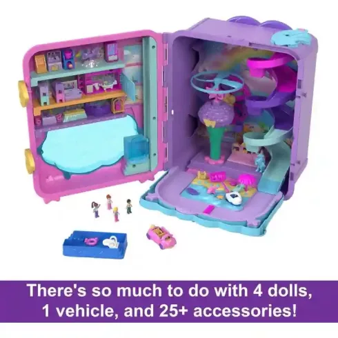 Polly Pocket Pollyville wellness szálloda hordozható bőröndben játékkészlet