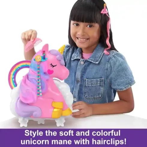 Polly Pocket szivárványos unikornis szépségszalon játékkészlet