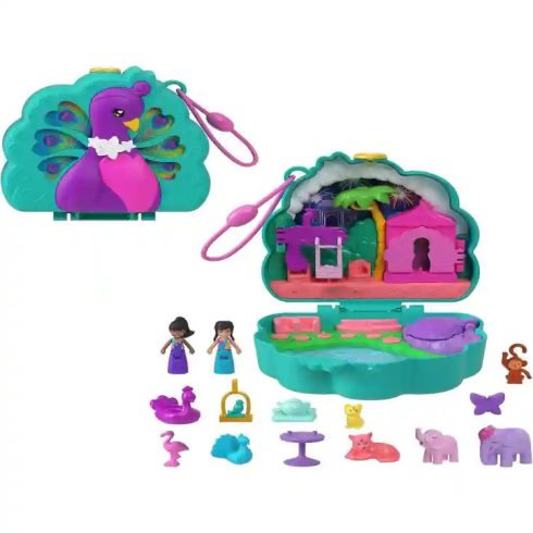 Polly Pocket pávás állatkert játékkészlet