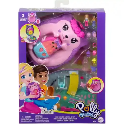 Polly Pocket sündisznó mama és kicsinye játékkészlet