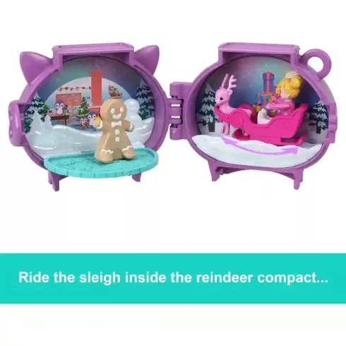 Polly Pocket Holiday Connects karácsonyfa és rénszarvas ünnepi készletek