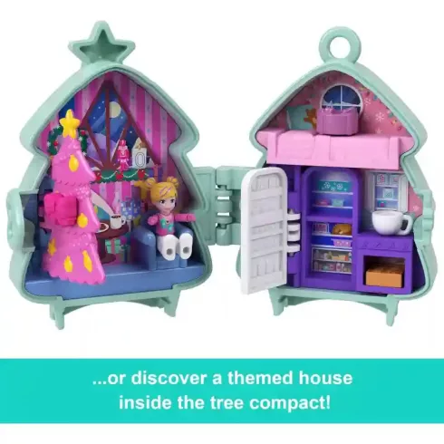 Polly Pocket Holiday Connects karácsonyfa és rénszarvas ünnepi készletek