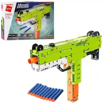   Qman 52003 Uzi SMG építőjáték szivacslövő fegyver 10db lövedékkel