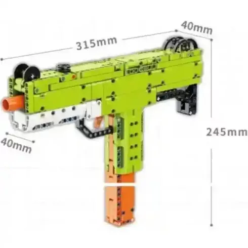 Qman 52003 Uzi SMG építőjáték szivacslövő fegyver 10db lövedékkel