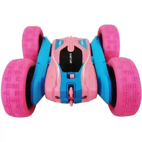 RC Spin N' Stunt kétoldalas távirányítós autó fénnyel - rózsaszín