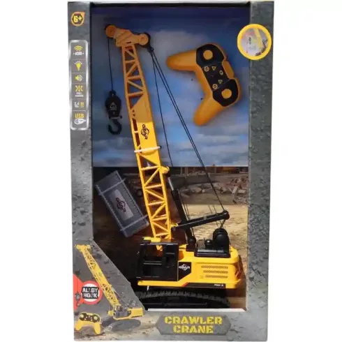 Távirányítós RC interaktív önjáró lánctalpas daru 52cm