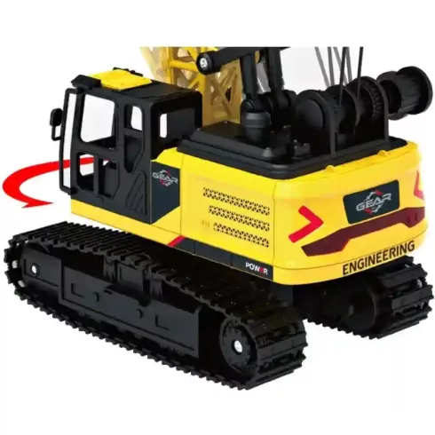 Távirányítós RC interaktív önjáró lánctalpas daru 52cm