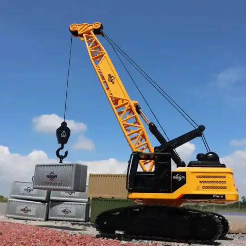 Távirányítós RC interaktív önjáró lánctalpas daru 52cm