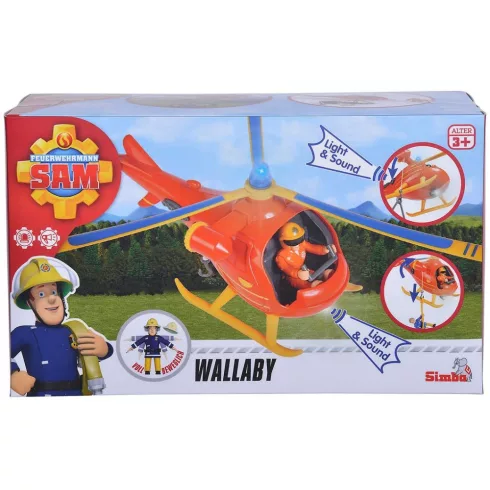 Simba Toys Sam, a tűzoltó - Wallaby mentőhelikopter Tom figurával (109251077038)