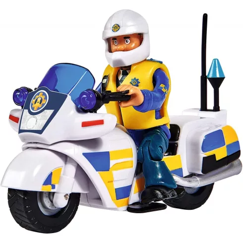 Simba Toys Sam, a tűzoltó - Rendőrségi motor Malcolm figurával (109251092038)