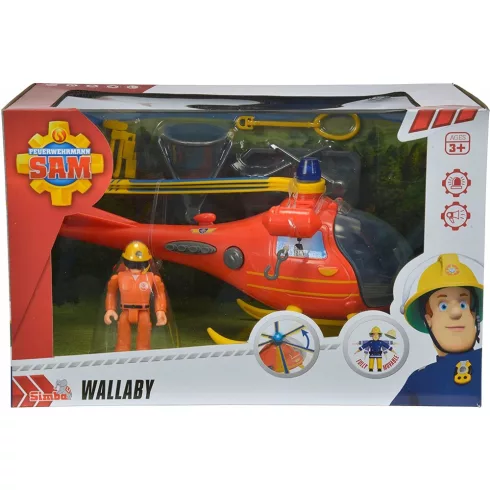 Simba Toys Sam, a tűzoltó - Wallaby mentőhelikopter Tom figurával (109251661038)