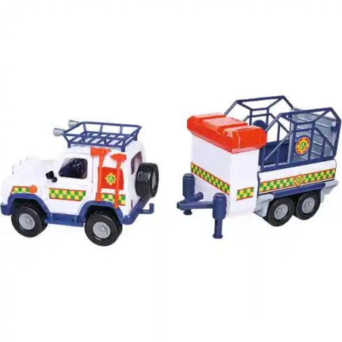 Sam a tűzoltó - Állatmentő terepjáró fénnyel, utánfutóval, állatokkal és Lizzie figurával