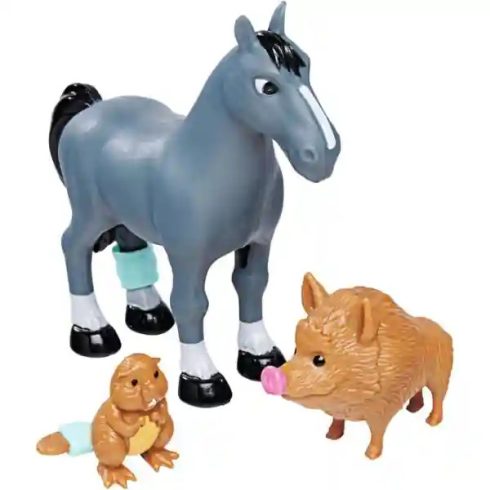 Sam a tűzoltó - Állatmentő terepjáró fénnyel, utánfutóval, állatokkal és Lizzie figurával