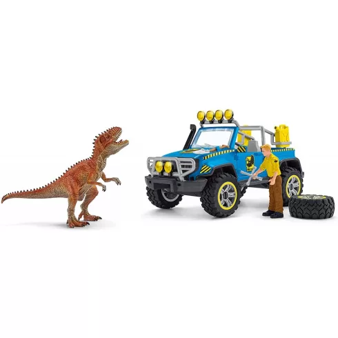 Schleich 41464 Terepjáró Giganotosaurus dinóval és ketreccel