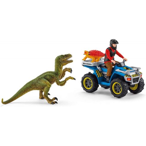 Schleich 41466 Menekülés quaddal egy Velociraptor elől