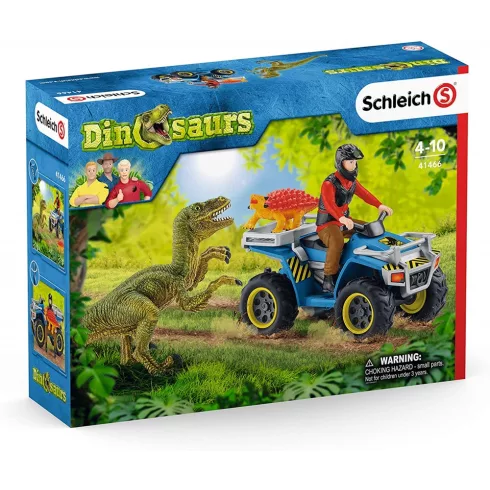 Schleich 41466 Menekülés quaddal egy Velociraptor elől