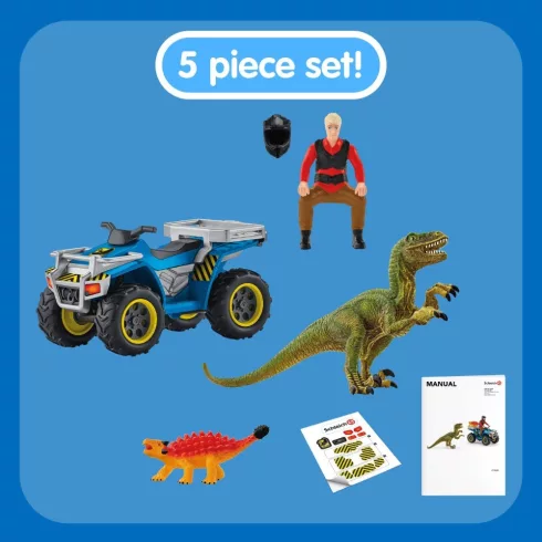 Schleich 41466 Menekülés quaddal egy Velociraptor elől