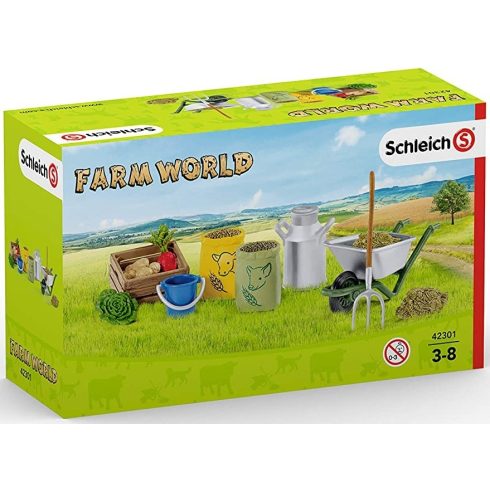 Schleich 42301 Takarmány- és ápoló készlet a farm állatainak