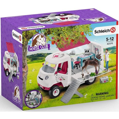 Schleich 42370 Mobil állatkórház hannoveri csikóval