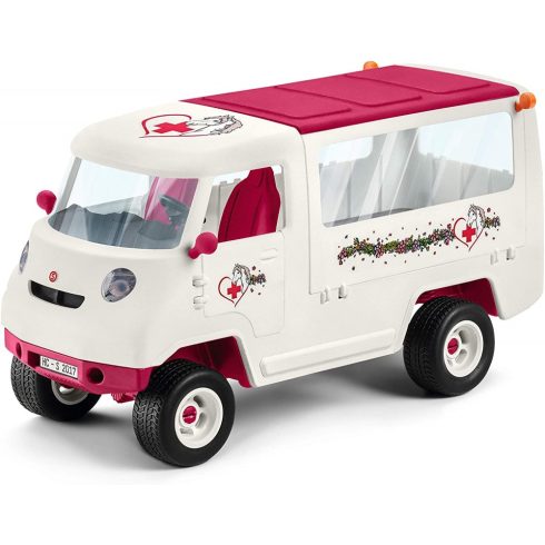 Schleich 42370 Mobil állatkórház hannoveri csikóval