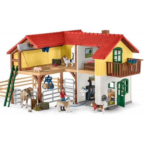 Schleich 42407 Farm ház istállóval és állatokkal (csomagolássérült)