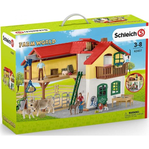Schleich 42407 Farm ház istállóval és állatokkal