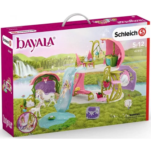 Schleich 42445 Csillogó virágház unikornisokkal, tóval és istállóval