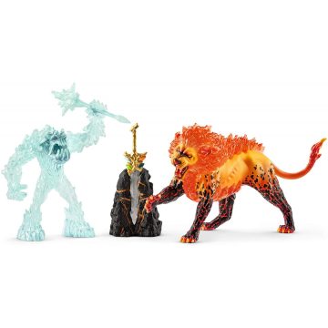   Schleich 42455 Harc a szuperfegyverért: Jégszörny vs. Tűzoroszlán